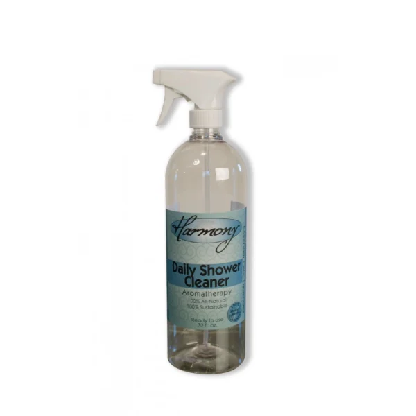 A bottle of shower cleaner is shown.