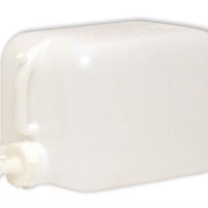 A white plastic container with a handle.